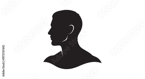 Silhouette of a person in deep contemplation against a stark white background