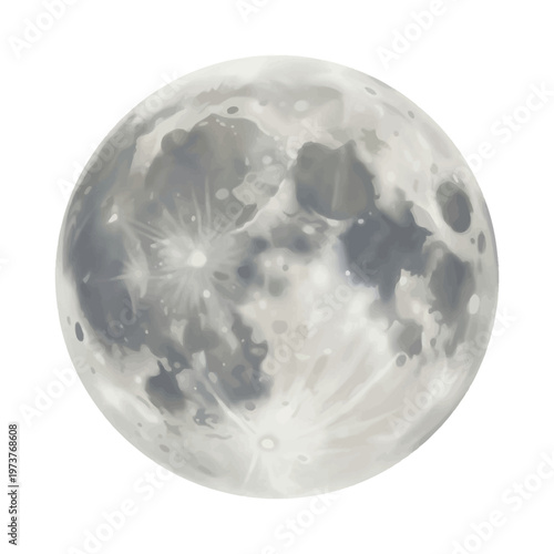 Moon surface icon with craters and lunar texture in modern flat vector style.