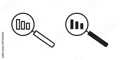 Analysis icon set. black Illustration for graphic and web design.