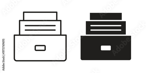 Archives icon set. black Illustration for graphic and web design.