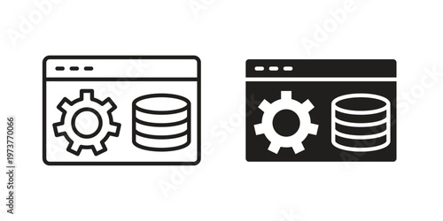 Backend icon set. black Illustration for graphic and web design.