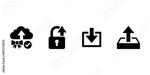 cloud backup, cloud upload, cloud storage, secure backup, verified cloud, open lock, unlock icon, upload icon, download icon, file download, file upload, data transfer