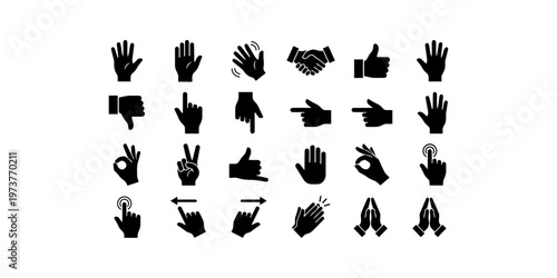 Φωτογραφία Hand Gestures Icons Set