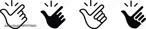 Four black and white hand gesture representing ease and simplicity snap finger easy
