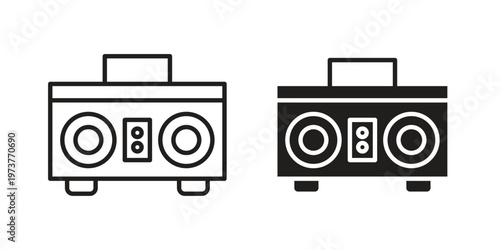 Boombox icon set. black Illustration for graphic and web design.