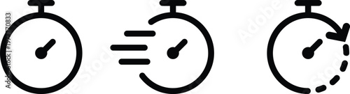 Three stopwatch showing time progress speed and completion three time tracking quickness punctuality