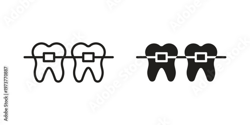 Braces icon set. black Illustration for graphic and web design.