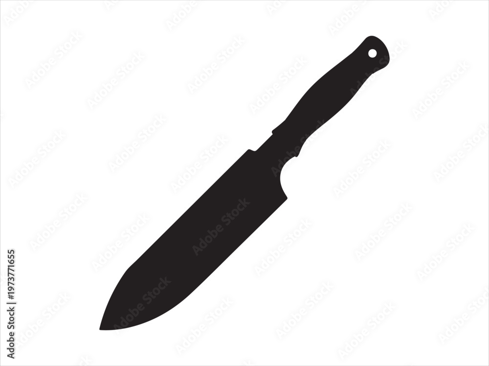 Obraz premium Machete icon in flat vector style, Machete silhouette, large knife cutting tool icon isolated on white background