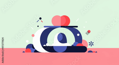 Abstract colorful geometric shapes composition.