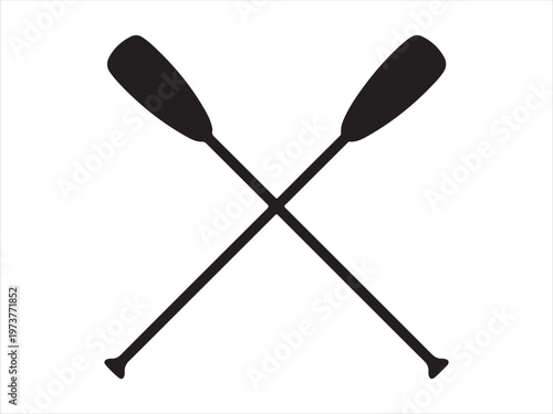 Фотография Two crossed oars vector icon