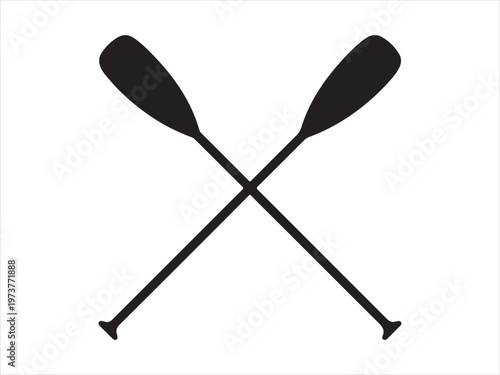 Fotografie Two crossed oars vector icon
