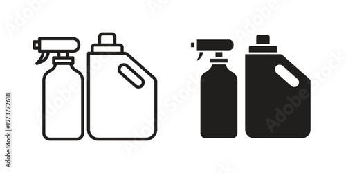 Cleaning products icon set. black Illustration for graphic and web design.