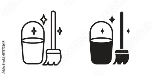 Cleaning service icon set. black Illustration for graphic and web design.