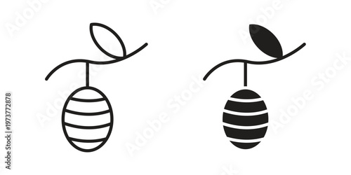 Cocoon icon set. black Illustration for graphic and web design.