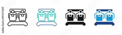 Conveyor Box icon set multiple style collection