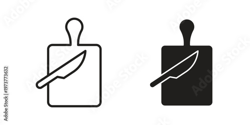 Cutting board icon set. black Illustration for graphic and web design.