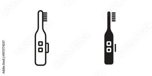Electric toothbrush icon set. black Illustration for graphic and web design.