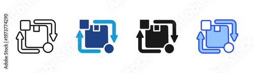 Workflow System icon set multiple style collection