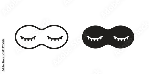 Eye mask icon set. black Illustration for graphic and web design.