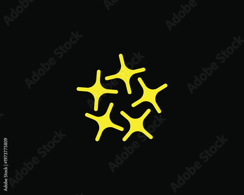 Star logo design. Sparkle star icon symbol sign vector illustration template