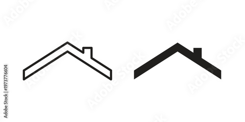 Home roof icon set. black Illustration for graphic and web design.
