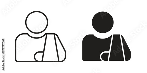 Injuries icon set. black Illustration for graphic and web design.