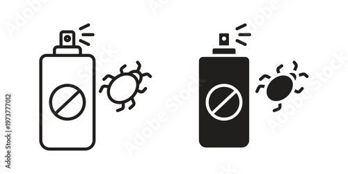 Insecticide icon set. black Illustration for graphic and web design.