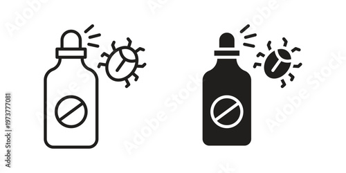 Insecticide icon set. black Illustration for graphic and web design.