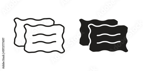 Lasagne icon set. black Illustration for graphic and web design.