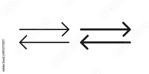 Left right direction icon set. black Illustration for graphic and web design.