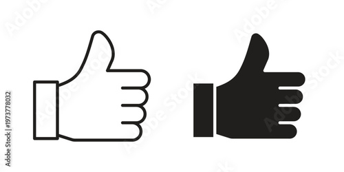 Like button icon set. black Illustration for graphic and web design.