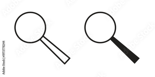 Magnifying glass icon set. black Illustration for graphic and web design.