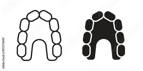 Maxilla icon set. black Illustration for graphic and web design.