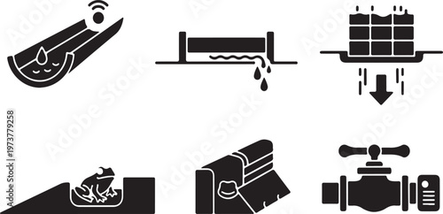 Black and white smart water management green infrastructure