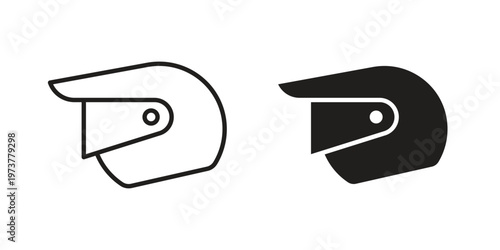 Motorcycle helmet icon set. black Illustration for graphic and web design.