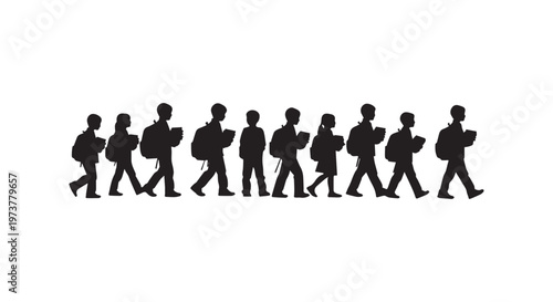 Abstract art representation of human figures in motion with minimalistic design elements