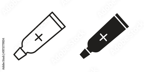 Ointment icon set. black Illustration for graphic and web design.