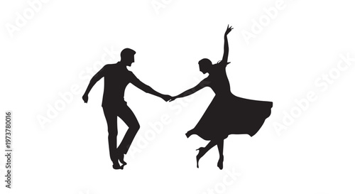 A dynamic illustration of a person leaping through the air with a black bird in flight beside them