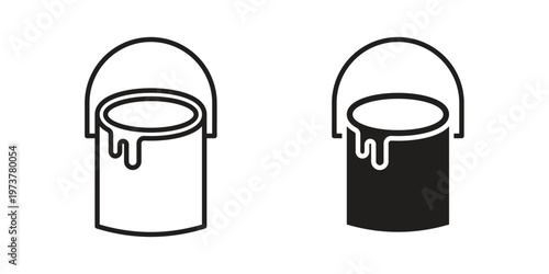 Paint bucket icon set. black Illustration for graphic and web design.