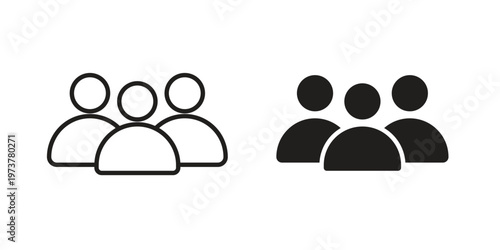 people icon set. black Illustration for graphic and web design.
