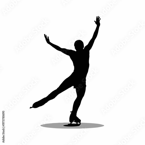 A silhouette of a figure skater in action, demonstrating grace and athleticism
