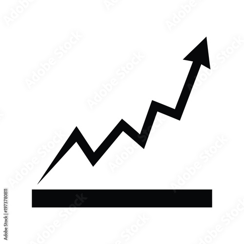 illustration of a black upward trending arrow symbolizing growth or increase