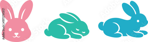 Bunny silhouette set vector collection