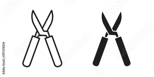 Pruning shears icon set. black Illustration for graphic and web design.