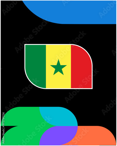 Senegal Flag Football Final United States 2026 Emblem African Countries Football Teams Symbol Design Vector Illustration