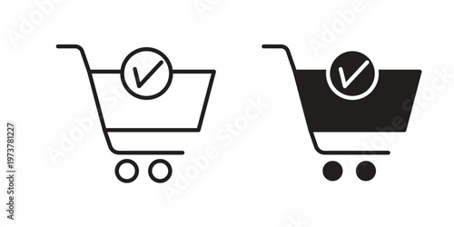 Purchase order icon set. black Illustration for graphic and web design.