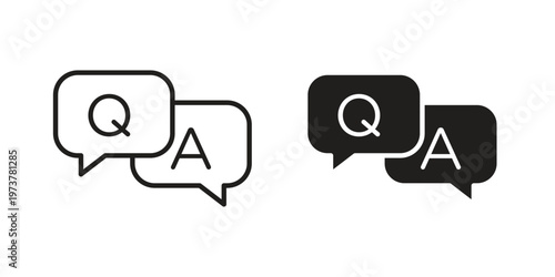 QNA icon set. black Illustration for graphic and web design.