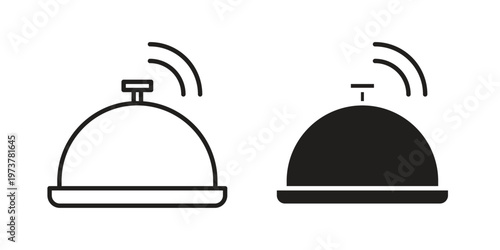 Reception bell icon set. black Illustration for graphic and web design.