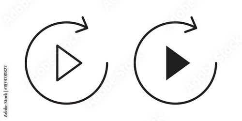 Replay icon set. black Illustration for graphic and web design. Free Download Replay icon set. black Illustration for graphic and web design. - GFXLoad