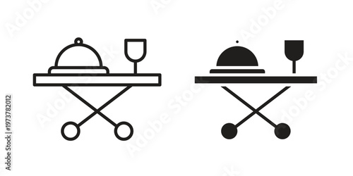 Room service icon set. black Illustration for graphic and web design.
